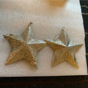 Gold Star Ornaments - Set of 2